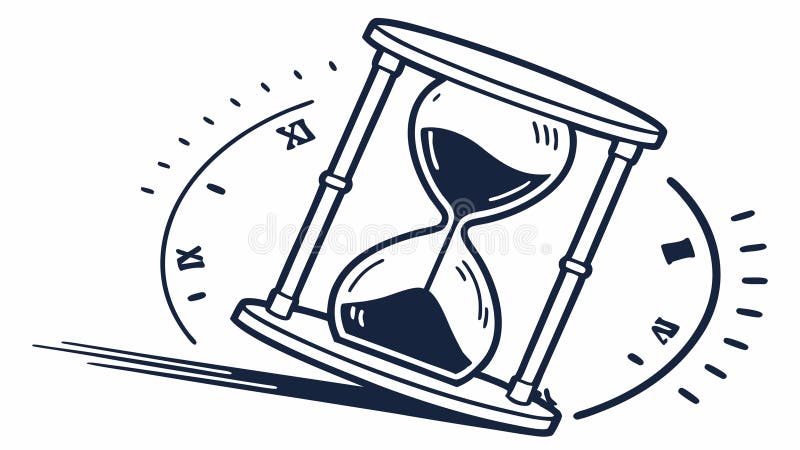 Schemat wektora stylu szklanego Vintage Time Icon Styl szklanki Generuj AI ilustracji