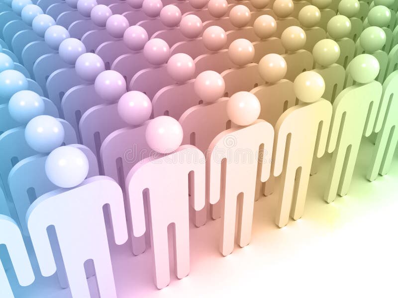 Schematic colorful abstract people standing vector illustration Schematic colorful abstract people standing vector illustration