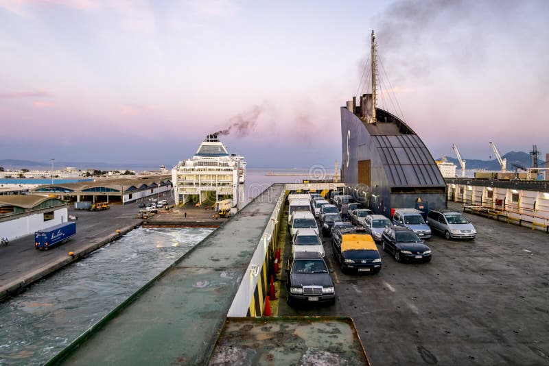 Tunisia.Tunisia.May 25, 2017. ships and ferries in the port of La Gullet in Tunisia at sunset. Tunisia.Tunisia.May 25, 2017. ships and ferries in the port of La Gullet in Tunisia at sunset.