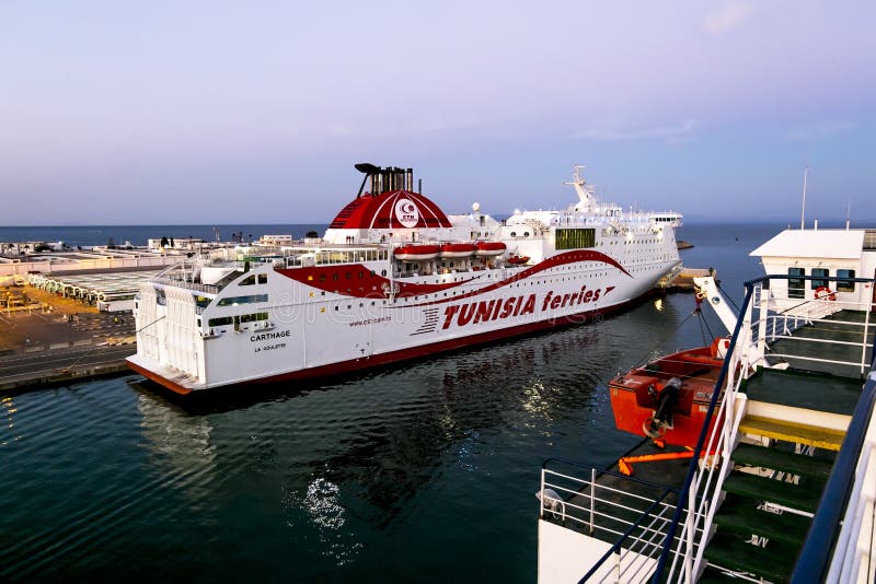 Tunisia.Tunisia.May 25, 2017. ships and ferries in the port of La Gullet in Tunisia at sunset. Tunisia.Tunisia.May 25, 2017. ships and ferries in the port of La Gullet in Tunisia at sunset.