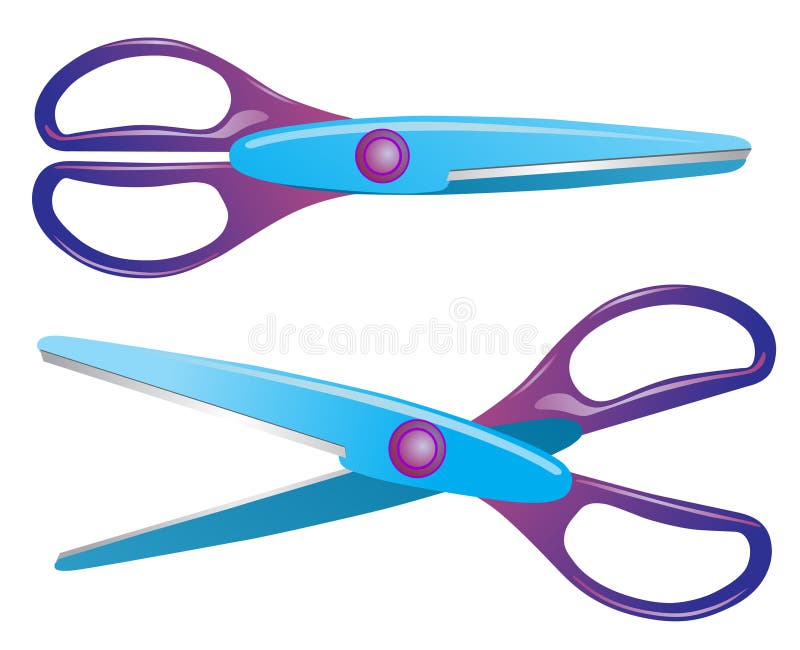 Blue Scissors Collection on white. Blue Scissors Collection on white