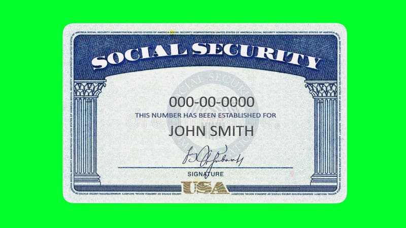 Schermata verde della scheda di sicurezza sociale