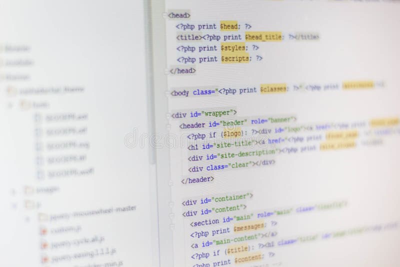Schermo astratto di programmazione di codice di sviluppatori di software fotografie stock libere da diritti