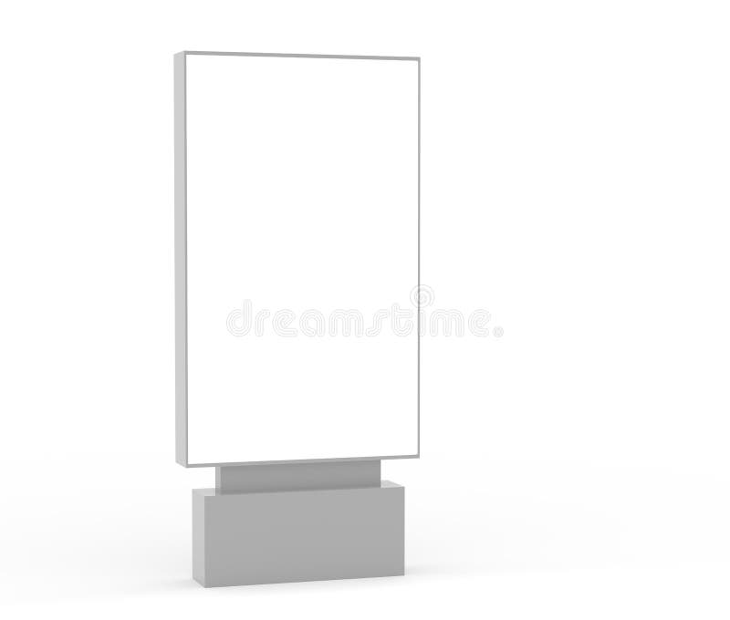 Schermo bianco tabellone digitale per il modello di annuncio del rendering 3d del prototipo di comunicazione isolato su royalty illustrazione gratis