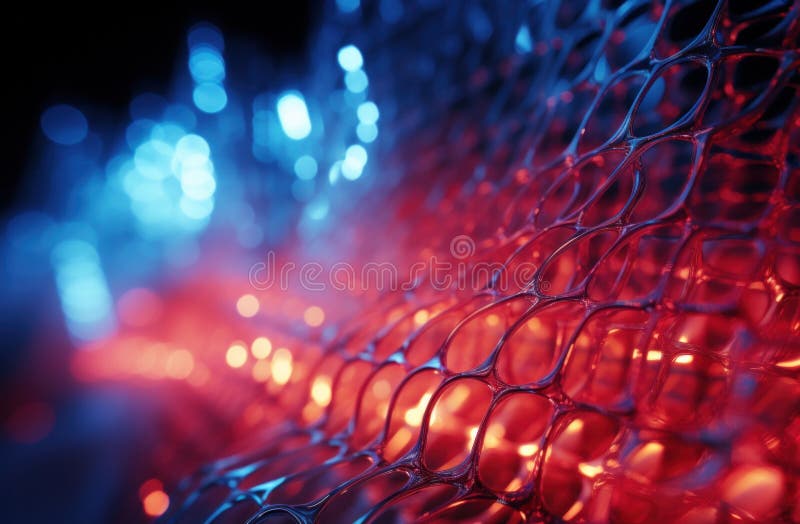 Schermo di materiale trasparente con luci rosse chiare illustrazione vettoriale