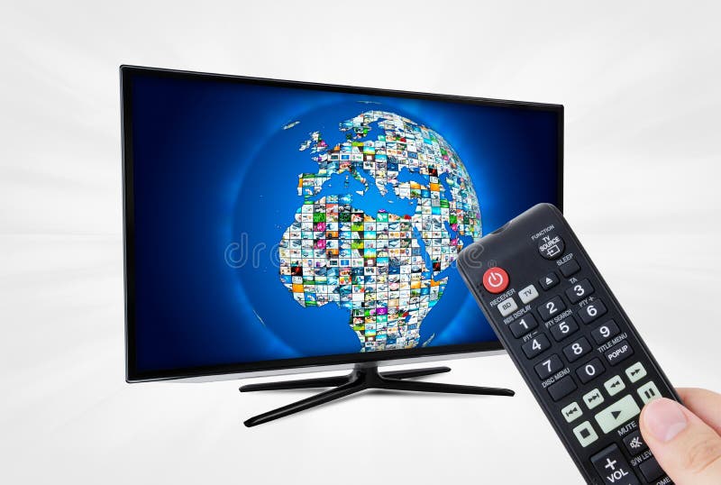 Schermo a grande schermo di alta definizione TV con la galleria del video della sfera fotografie stock Schermo a grande schermo di alta definizione TV con la galleria del video della sfera fotografie stock