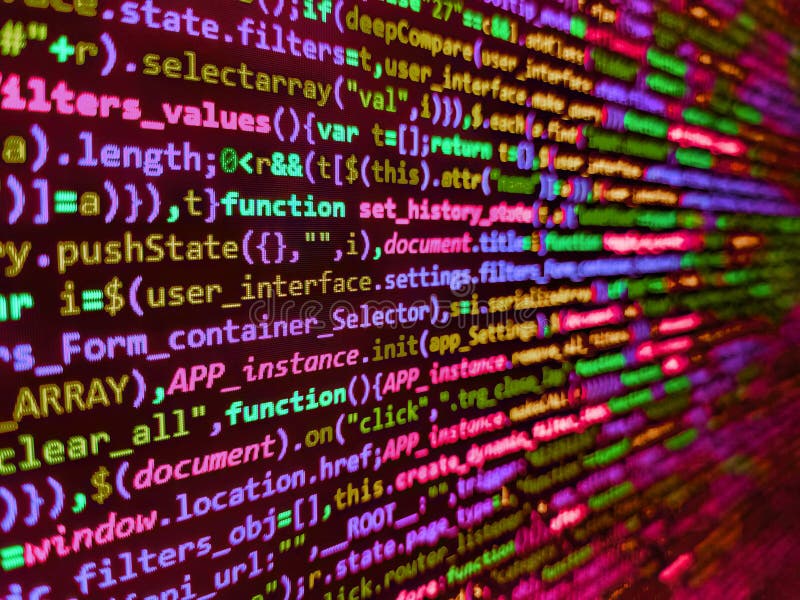 Schermo moderno delle cifre e delle vetture del monitor. schermata astratta del codice di programmazione dello sviluppatore di sof immagini stock