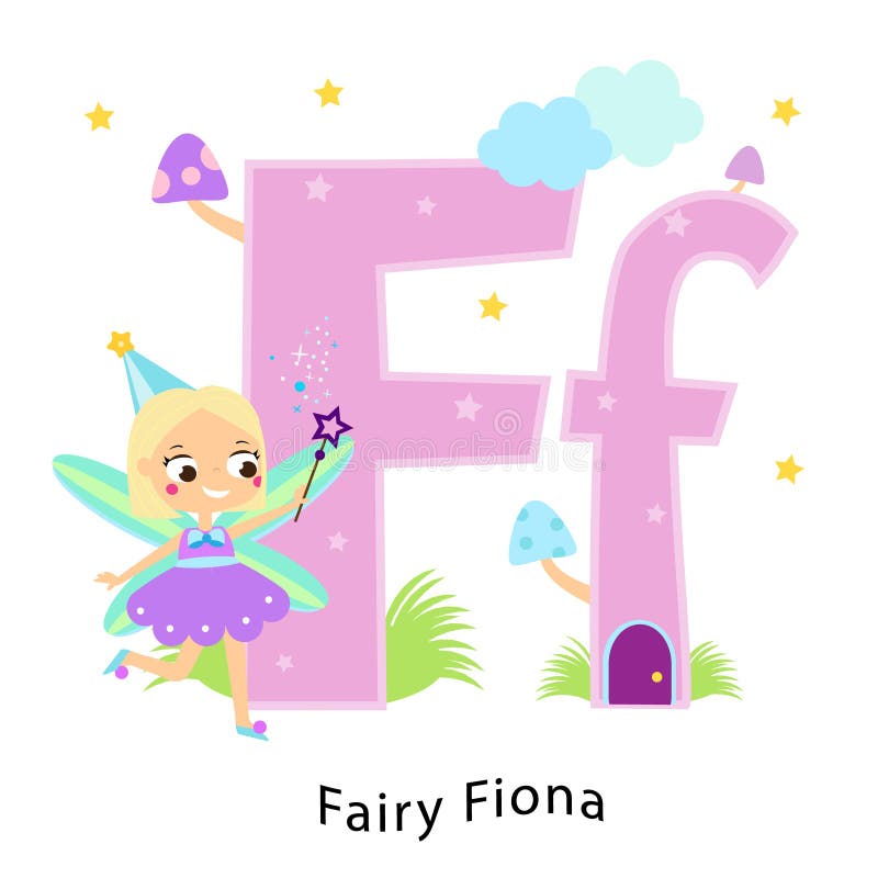 Scherzt Alphabet Englische Buchstaben mit Karikaturkindercharakteren F für Feen-Fiona-Mädchen im netten Märchenkostüm der Fantasi lizenzfreie abbildung Scherzt Alphabet Englische Buchstaben mit Karikaturkindercharakteren F für Feen-Fiona-Mädchen im netten Märchenkostüm der Fantasi lizenzfreie abbildung