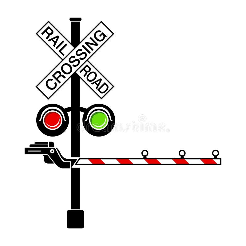 Schienenüberfahrtsignalikone, einfache Art