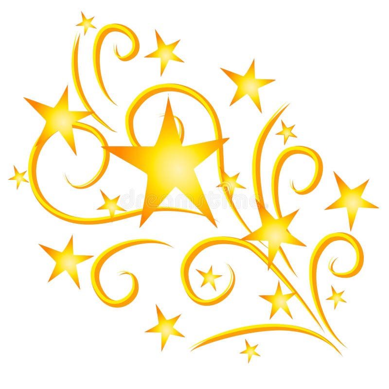 Schießen-Stern-Feuerwerk-Gold vektor abbildung Schießen-Stern-Feuerwerk-Gold vektor abbildung