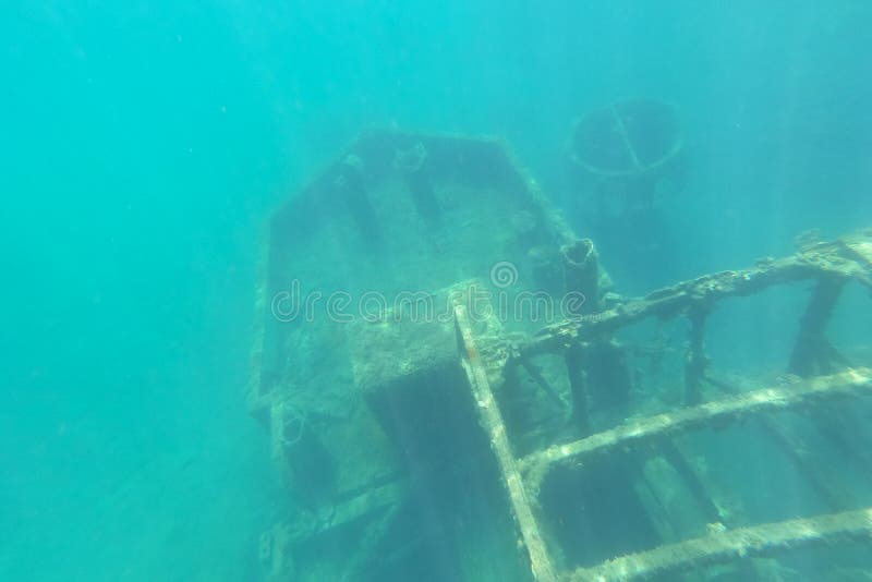 Schiffswrack Unter Wasser Sehr Altes Schiff Auf Dem Meeresgrund