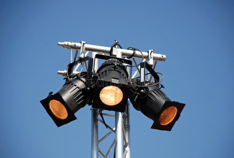 Schijnwerper in openlucht stock fotografie Schijnwerper in openlucht stock fotografie