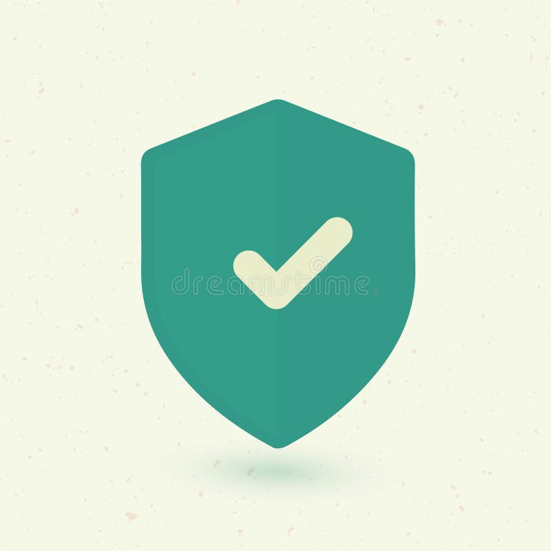 Shield with a checkmark in the middle. Privacy security Protection icon concept. Stock vector illustration isolated. Shield with a checkmark in the middle. Privacy security Protection icon concept. Stock vector illustration isolated