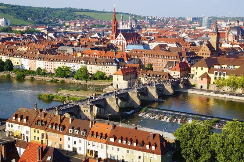 Schilderachtig landschap met Wurzburg, Duitsland royalty-vrije stock afbeelding Schilderachtig landschap met Wurzburg, Duitsland royalty-vrije stock afbeelding