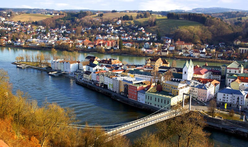 Schilderachtig panorama van Passau. Duitsland