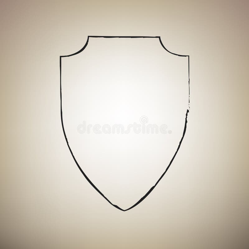 Schildzeichenillustration Vektor Bürste drawed schwarze Ikone am lig vektor abbildung Schildzeichenillustration Vektor Bürste drawed schwarze Ikone am lig vektor abbildung