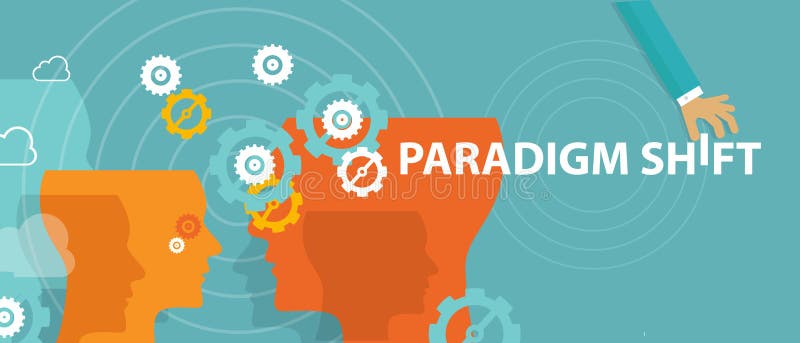 Schimbare paradigmă nou concept schimbare vedere regândire percepție idee royalty free illustration