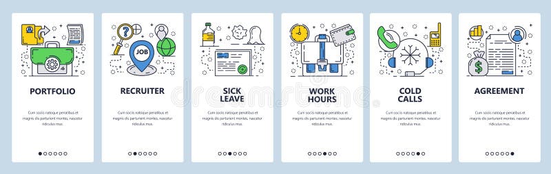 Schirmschablone der linearen Kunst der Vektorwebsite onboarding menü lizenzfreie abbildung Schirmschablone der linearen Kunst der Vektorwebsite onboarding menü lizenzfreie abbildung