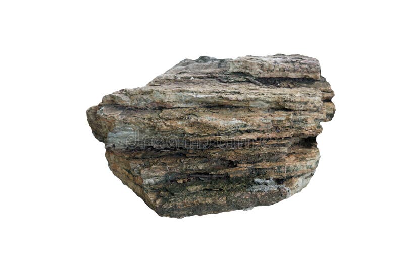 Raw of gneiss and schist stone isolated on a white background. metamorphic rock.