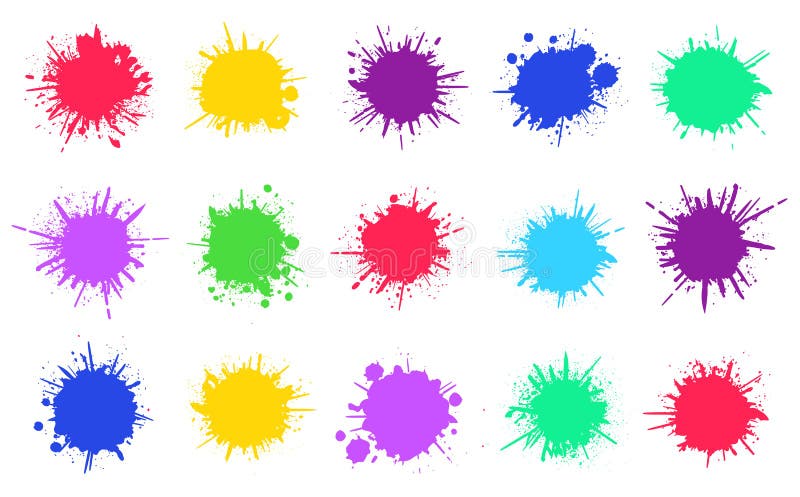 Paint splatters. Spray paint painted drips, grunge dirty sprayed dots, dripping splatter textured shapes vector illustration set. Painted spray blots, paint splatter drip, shape of spray grunge. Paint splatters. Spray paint painted drips, grunge dirty sprayed dots, dripping splatter textured shapes vector illustration set. Painted spray blots, paint splatter drip, shape of spray grunge