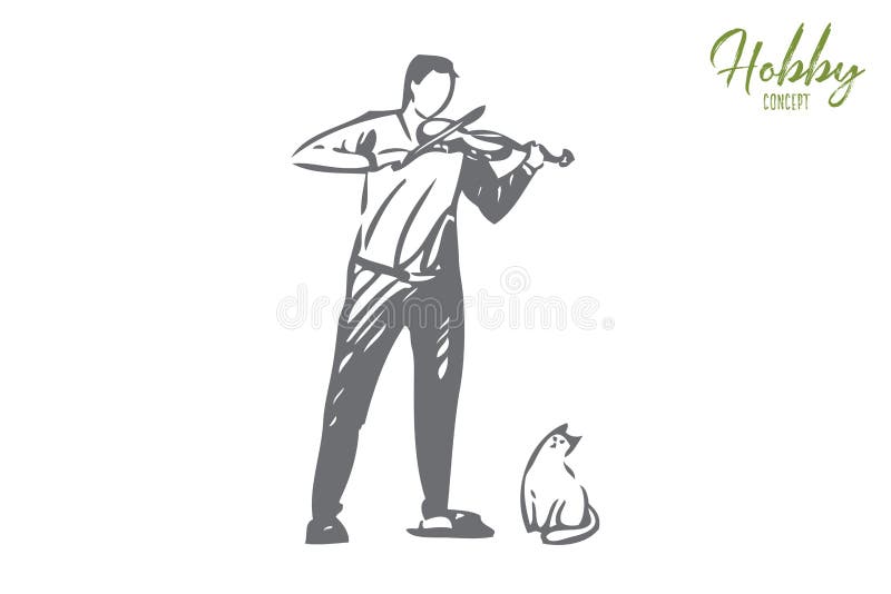 Schizzo di concetto del violinista Illustrazione isolata di vettore illustrazione di stock Schizzo di concetto del violinista Illustrazione isolata di vettore illustrazione di stock
