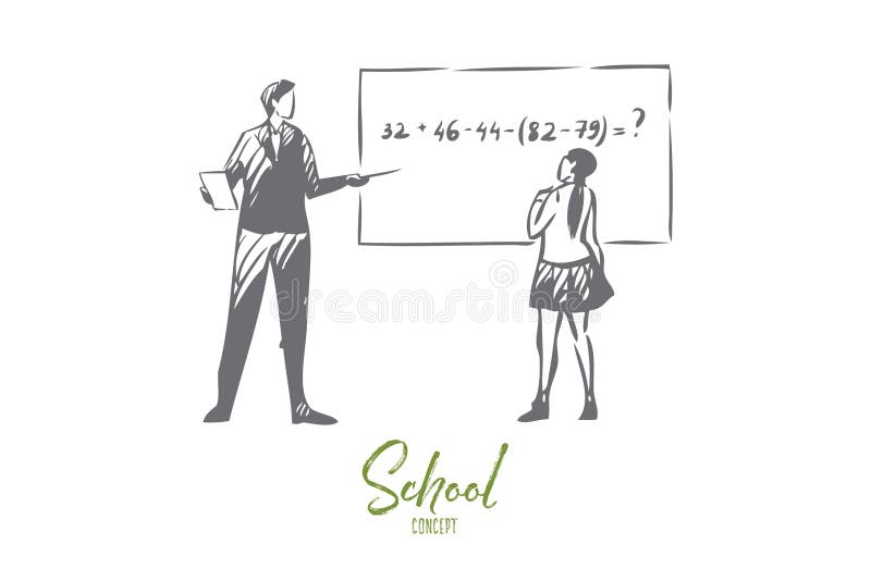 Schizzo di concetto di lezione di per la matematica Illustrazione isolata di vettore illustrazione di stock Schizzo di concetto di lezione di per la matematica Illustrazione isolata di vettore illustrazione di stock