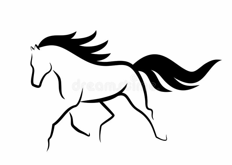 Schizzo di eseguire bello cavallo illustrazione di stock Schizzo di eseguire bello cavallo illustrazione di stock