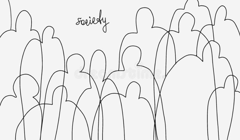 Schizzo di Minimalistic sul tema della società Idea del facelessness della folla Concetto di perdita di personalità in massa uso royalty illustrazione gratis Schizzo di Minimalistic sul tema della società Idea del facelessness della folla Concetto di perdita di personalità in massa uso royalty illustrazione gratis