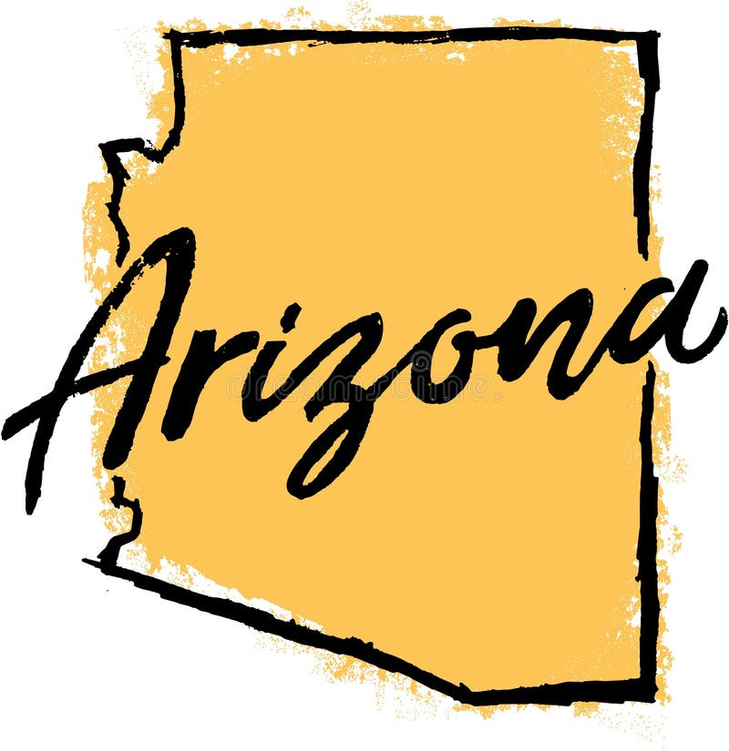 Schizzo disegnato a mano dello stato dell'Arizona