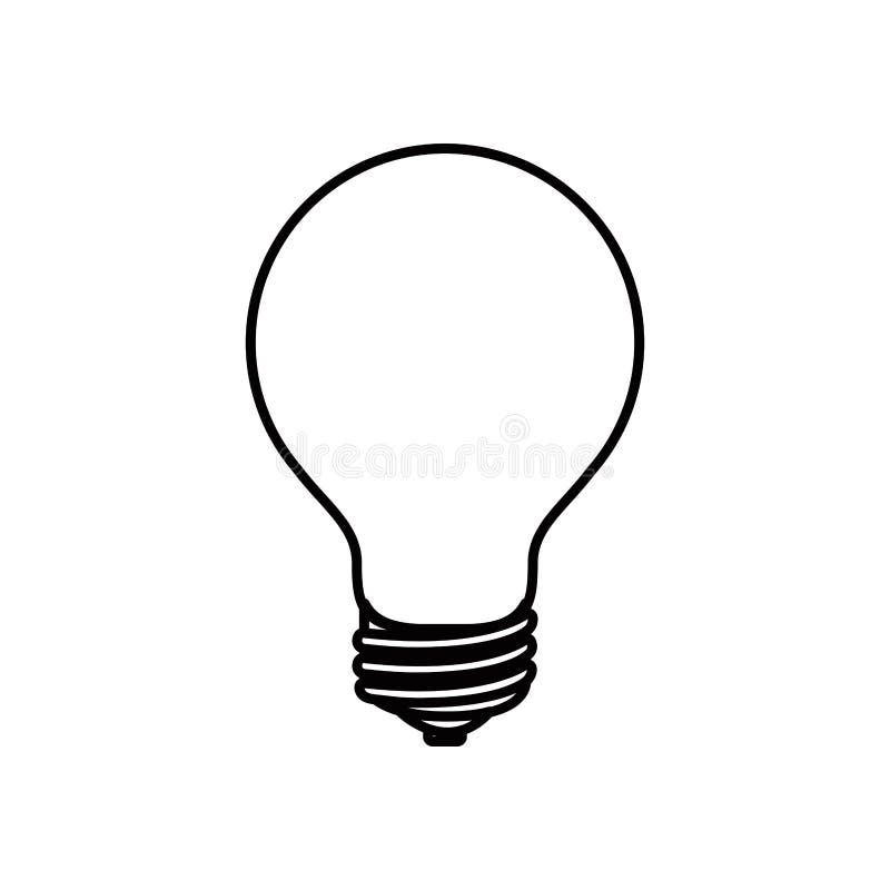 Schiță bec imagine siluetă bec de pe pictogramă royalty free illustration