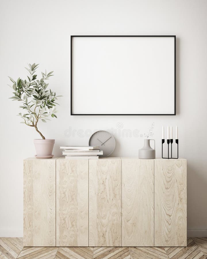 Schiță cadru poster în interiorul hipster fundal interior stil scandinaviar vector illustration