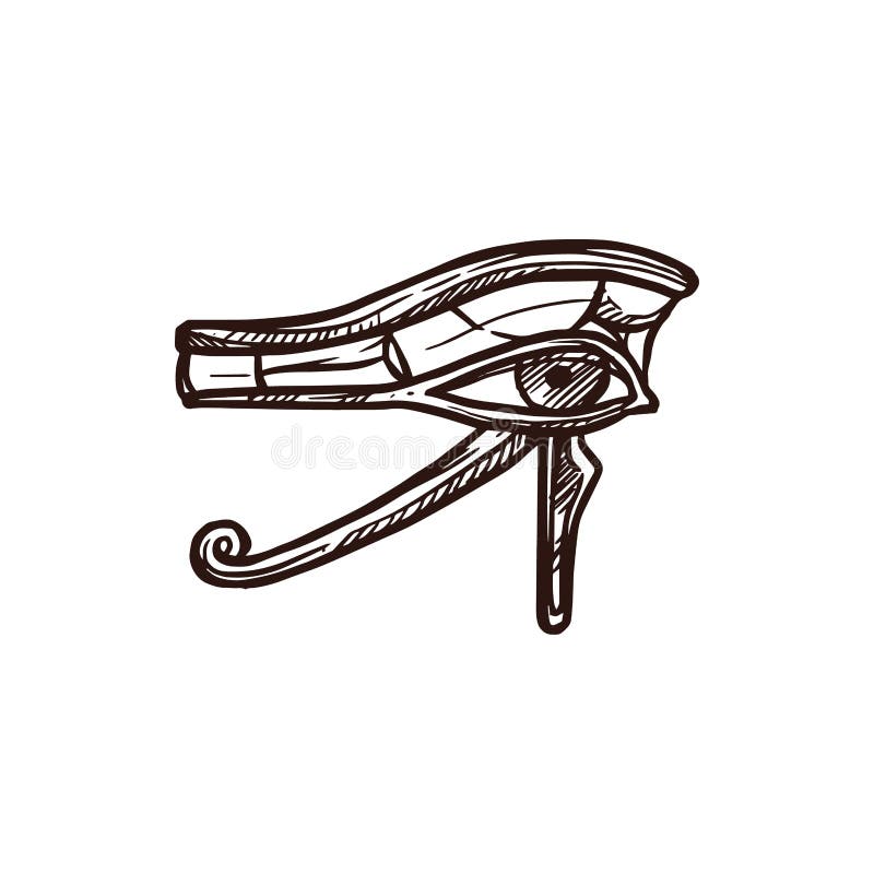 Schiță a simbolului faraonului ocular al Egiptului antic vector illustration