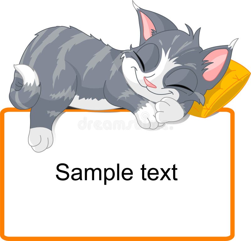 Cute gray cat sleeping on text block. Cute gray cat sleeping on text block