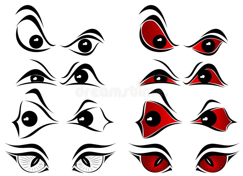 Set of evil eyes on white background, illustration. Set of evil eyes on white background, illustration