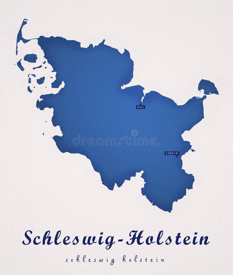 SchleswigHolstein Verwaltungs Und Politische Karte in Der Deutschen Sprache Vektor Abbildung