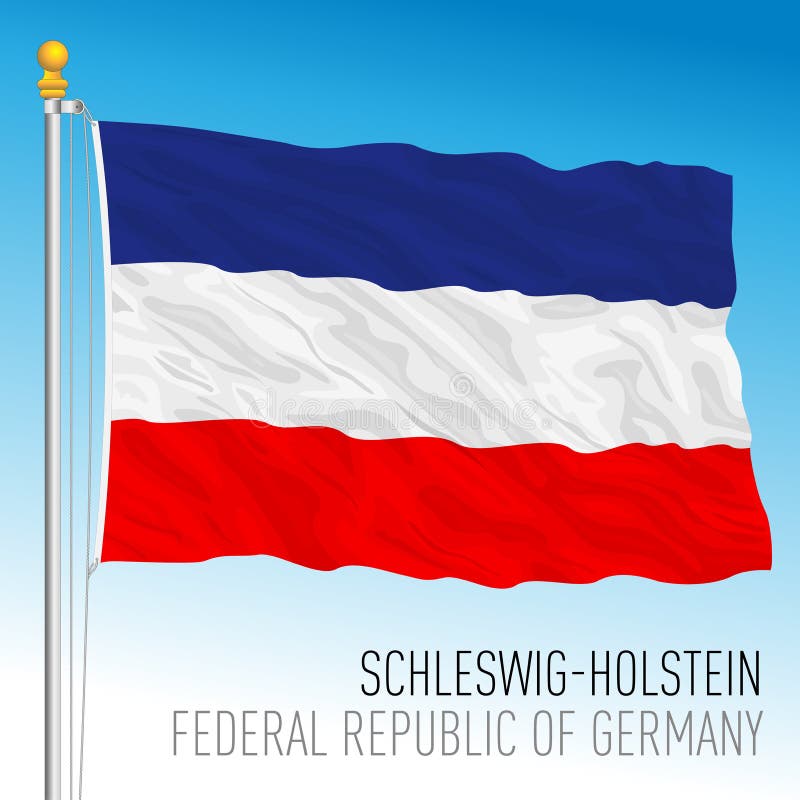 Schleswig holstein lander flag stan federalny niemiec europa ilustracja wektor