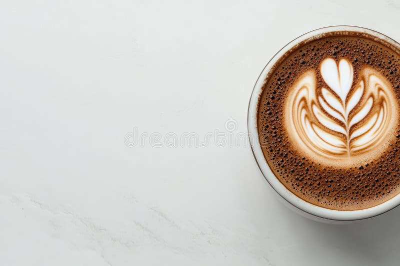 Schließen der neuesten Kunst in einer Tasse Kaffee lizenzfreie abbildung