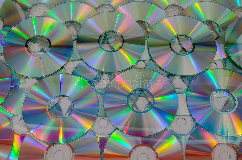 Schließen eines Arrays von Compact Disks lizenzfreie stockfotografie