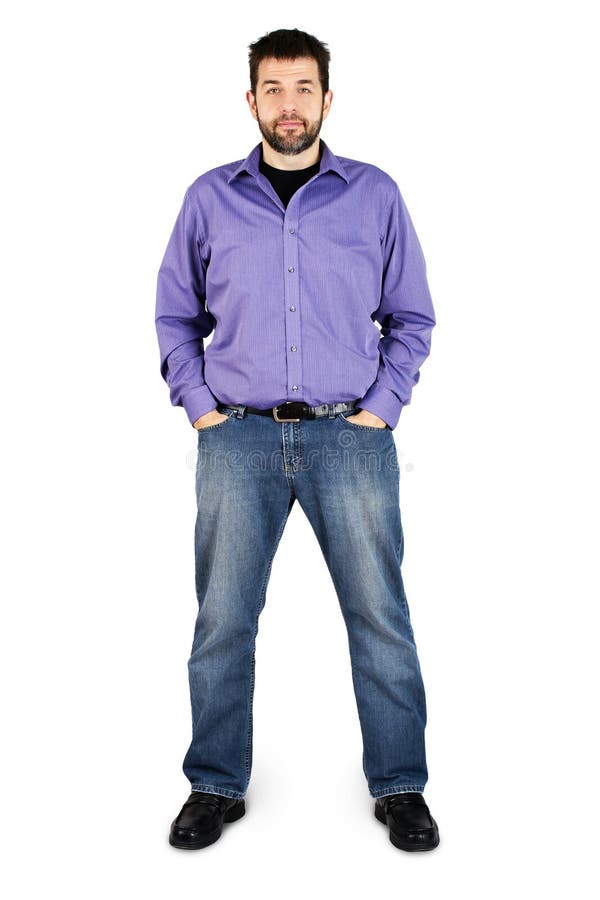 Voller Körper des zufälligen Mannes über Weiß lizenzfreie stockfotos Voller Körper des zufälligen Mannes über Weiß lizenzfreie stockfotos