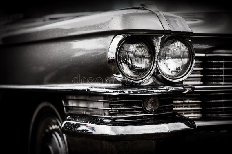Schließen Sie herauf Detail des wieder hergestellten klassischen amerikanischen Autos lizenzfreie stockfotos