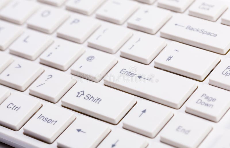 Schließen Sie oben von der weißen Tastatur lizenzfreies stockfoto Schließen Sie oben von der weißen Tastatur lizenzfreies stockfoto