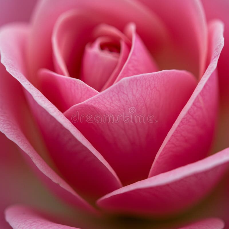 Schließung einer rosa Rosa in voller Blüte. Das Bild hebt die zarten Ebenen hervor lizenzfreie abbildung