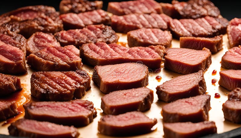 Schließung von gegrilltem Fleisch auf Pergamentpapier lizenzfreie abbildung