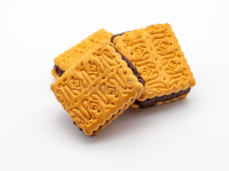 Schließung von Sandwich-Keksen mit kompliziertem Design. vektor abbildung