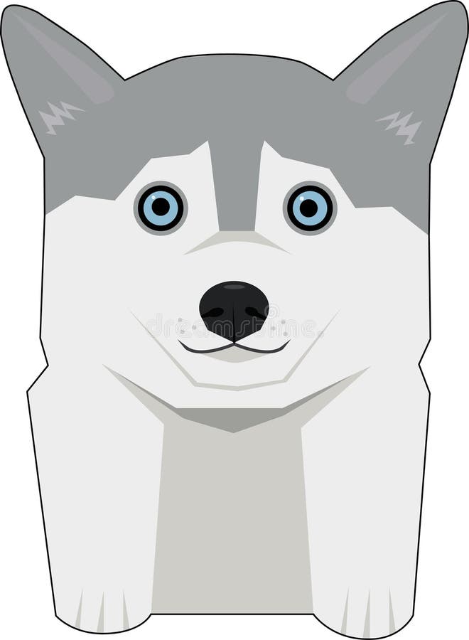 Schlittenhund Mit Blauen Augen Stock Abbildung Illustration von flach