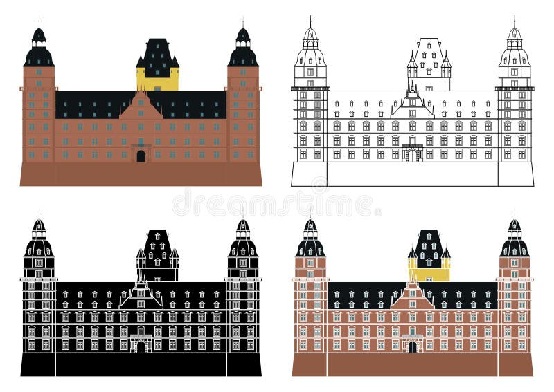 Schloss johannisburg w niemieckiej europie. royalty ilustracja