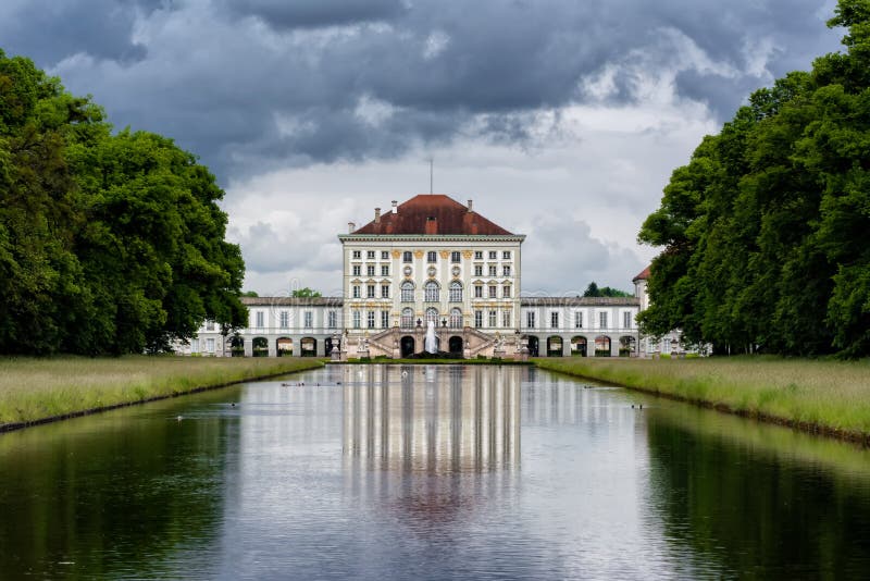 Schloss Nymphenburg, Munich Germany Overcast Weather Architecture Destination royalty free stock image Schloss Nymphenburg, Munich Germany Overcast Weather Architecture Destination royalty free stock image