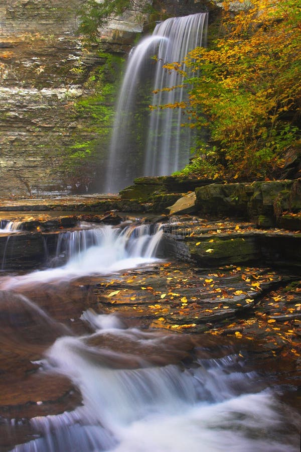 Large waterfall found in Watkins Glen. Large waterfall found in Watkins Glen