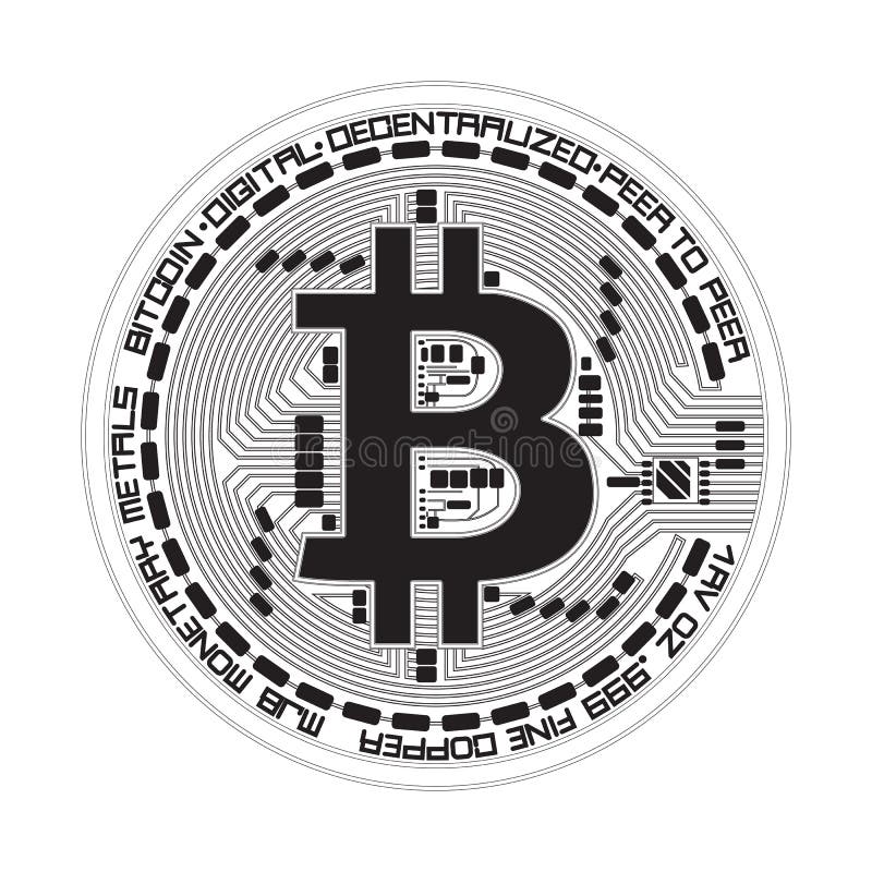 Schlüsselwährung bitcoin Schwarzweiss-Symbol