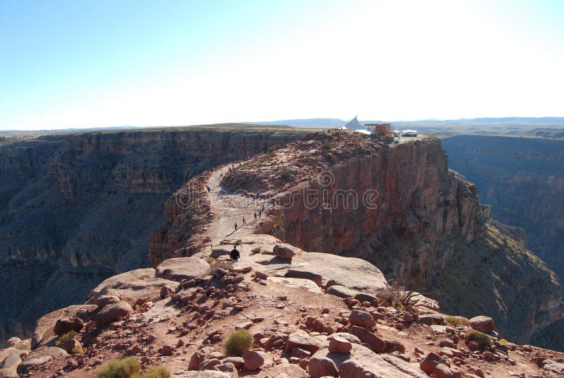 A narrow ridge near Guano Point at the Grand Canyon. A narrow ridge near Guano Point at the Grand Canyon